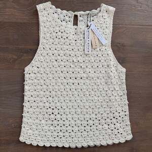 Alice + Olivia Crochet Ivory Pearl Top Sz Medium ~ New With Tags!